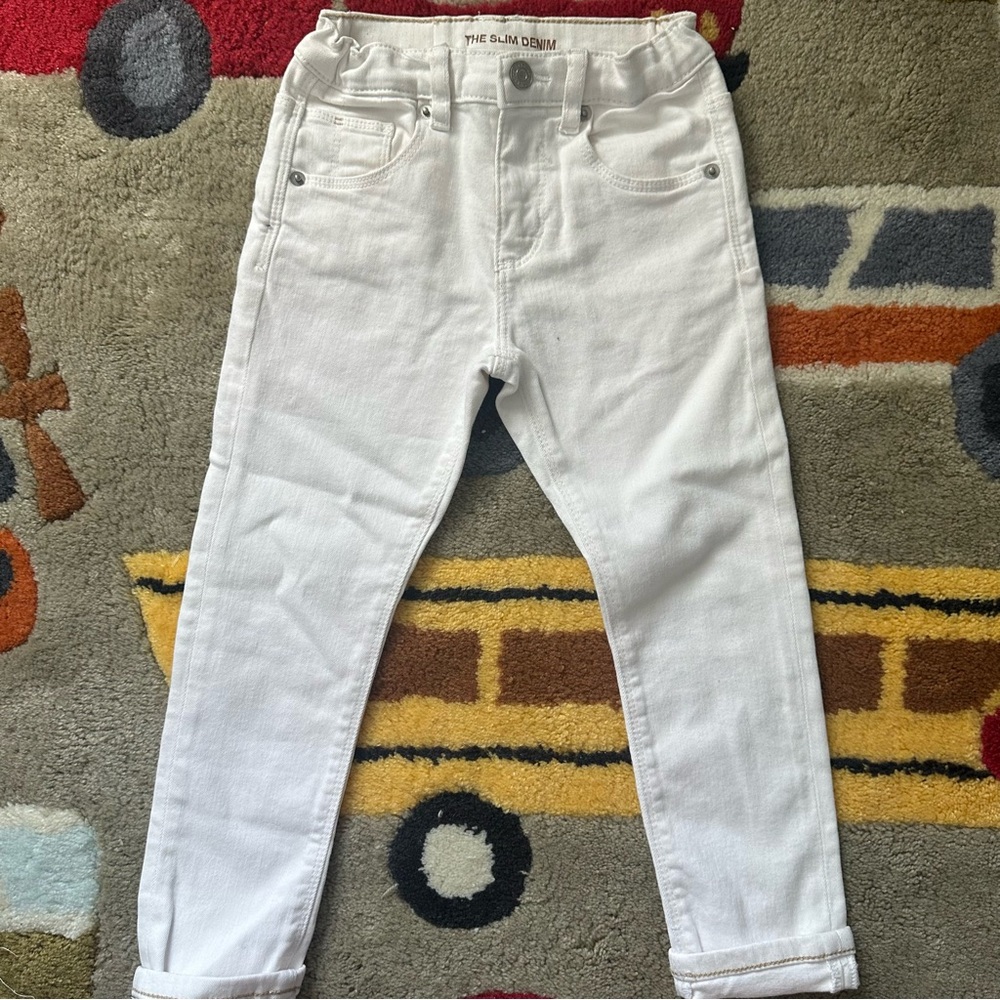 Zara boys off white slim jeans